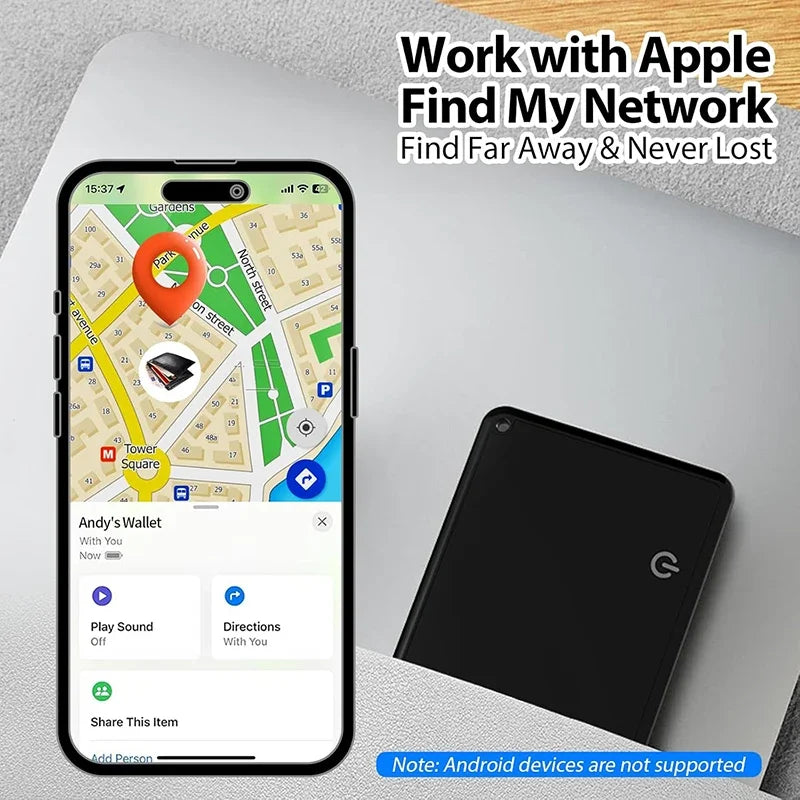 Wallet Tracker Card Wireless Charging Tracking Location Gps Locator Smart Tag for Iphone Apple Device Find My Airtag GPS Locator