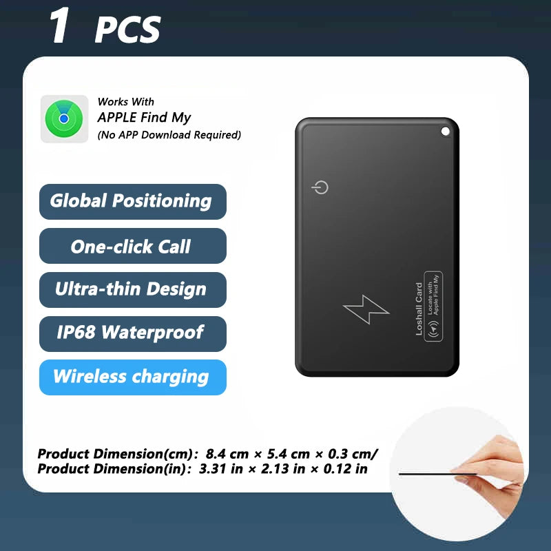 Wallet Tracker Card Wireless Charging Tracking Location Gps Locator Smart Tag for Iphone Apple Device Find My Airtag GPS Locator