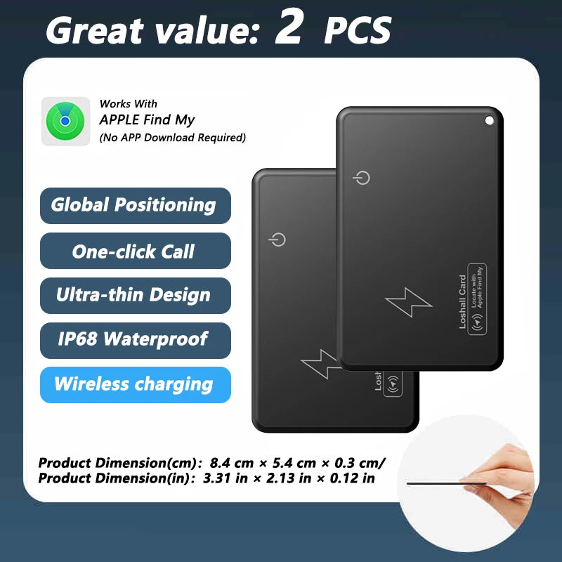 Wallet Tracker Card Wireless Charging Tracking Location Gps Locator Smart Tag for Iphone Apple Device Find My Airtag GPS Locator