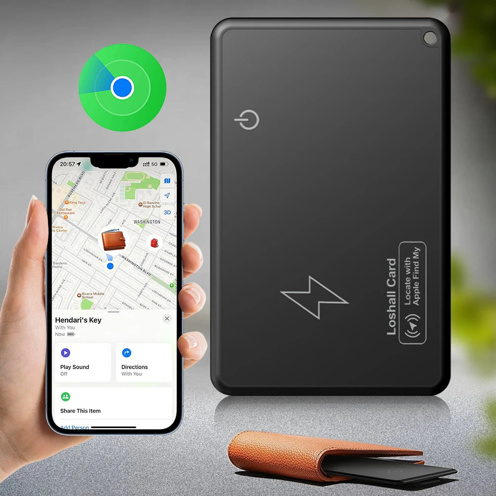 Wallet Tracker Card Wireless Charging Tracking Location Gps Locator Smart Tag for Iphone Apple Device Find My Airtag GPS Locator